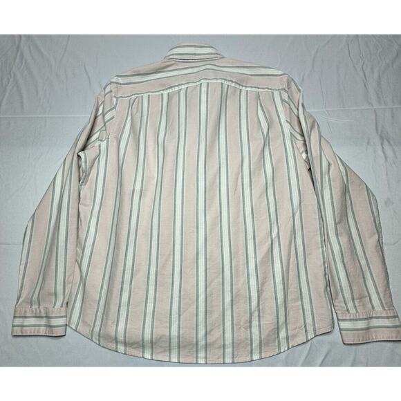 Express Men's Long Sleeve Pink Stiped Button Up Shirt - Size L - Picture 2 of 5